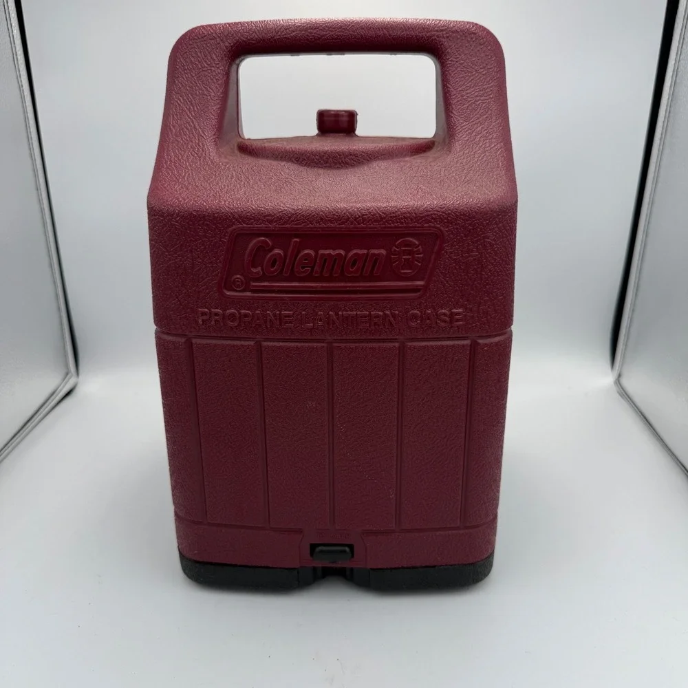 Coleman Propane Lantern with Red Hard Carry Case Model 5154 Green Vintage Style